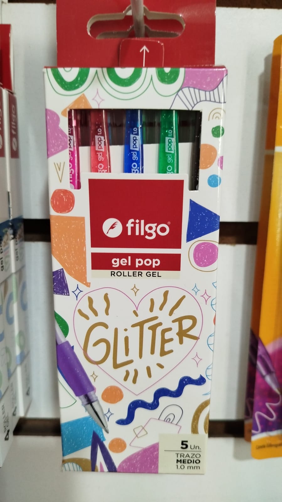 Lapicera ROLLER GEL x5 GLITTER