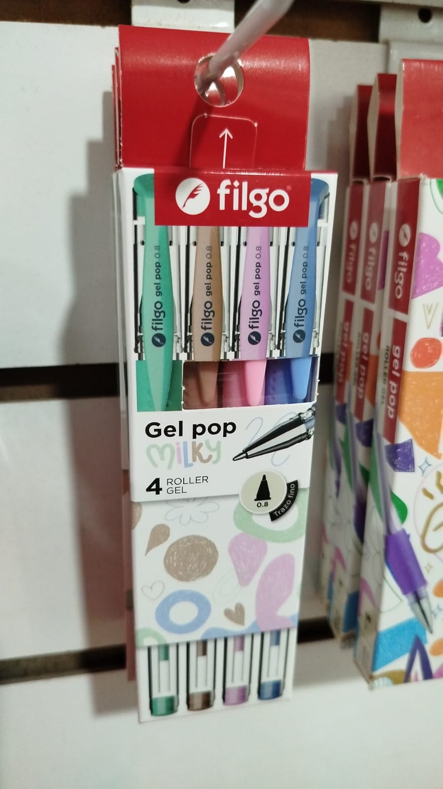 Lapicera ROLLER GEL x4 MILKY