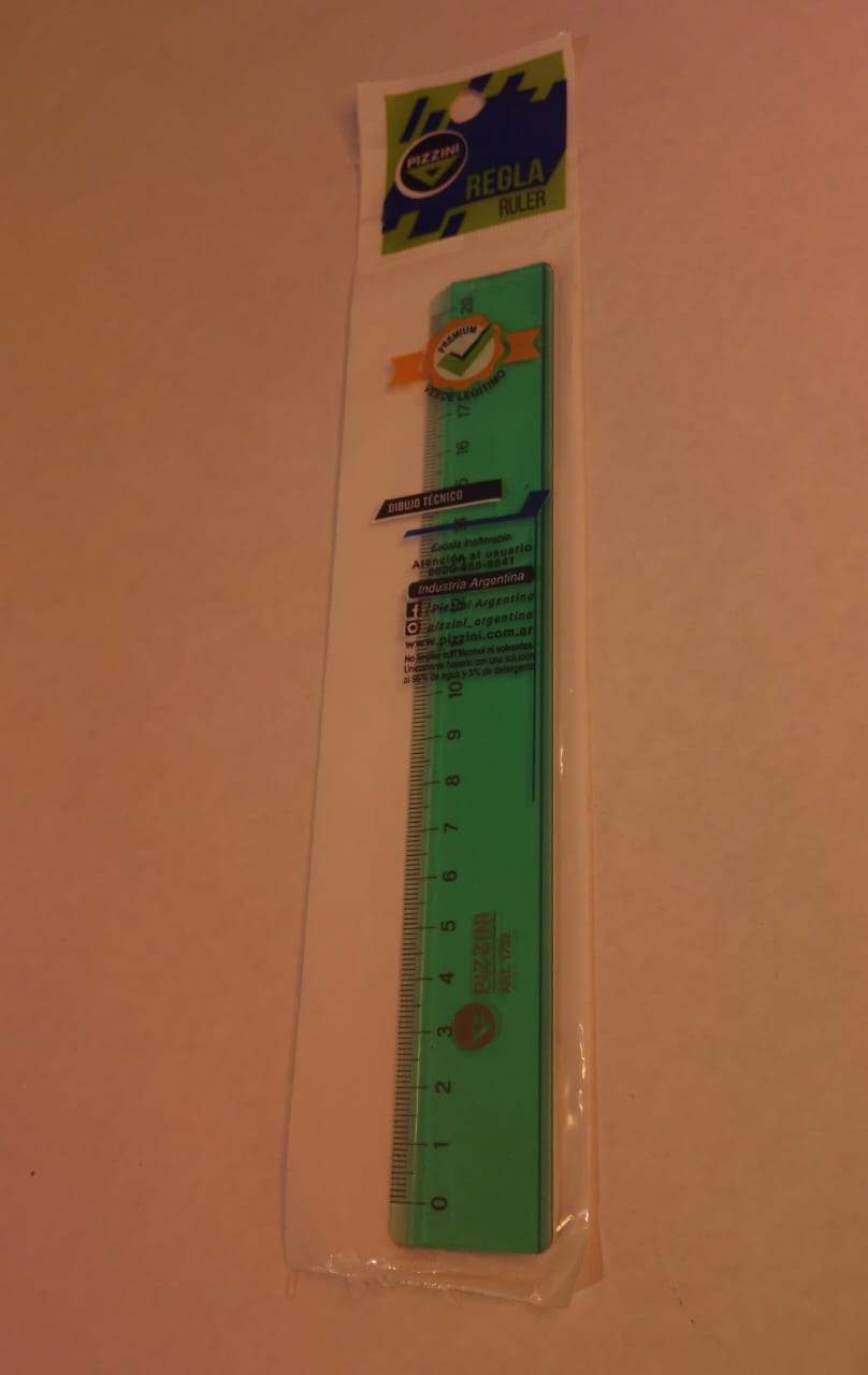 Regla PIZZINI 20cm (VERDE)